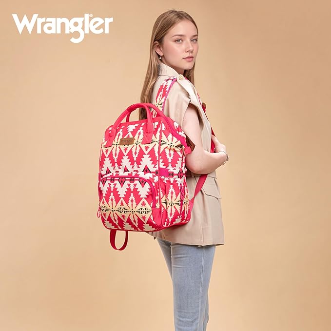 Montana West Wrangler Callie Diaper Bag Backpack with Stroller Straps Western Pattern Multifunction Baby Travel Bag WG2204-91102HPK