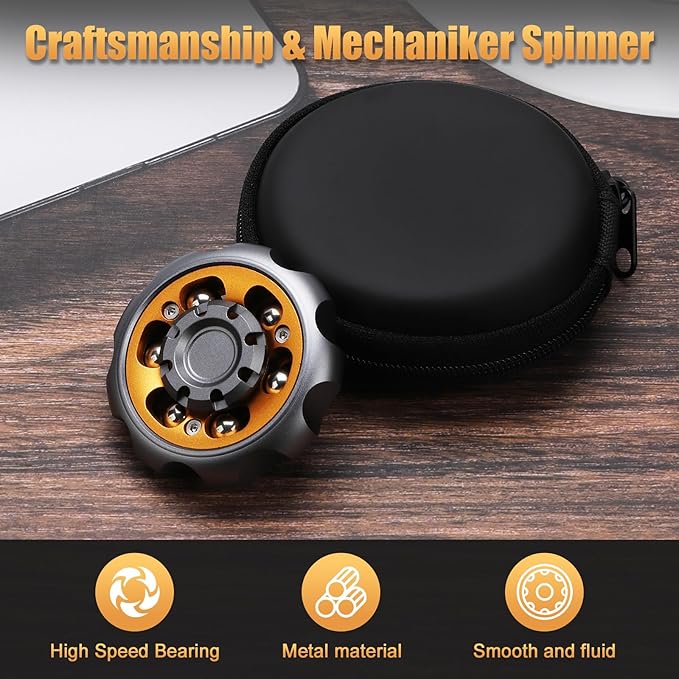 Metal Precision Fidget Spinner - Anxiety Rotator & Restless Fidget Toy, Stress-Relief Tool for Adults & Kids (Grey)