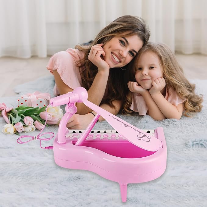 Piano Keyboard Toy for Girls-1 2 3 Year Old Girls First Birthday Gift -24 Keys Toddler Piano Multifunctional Musical Electronic Toy