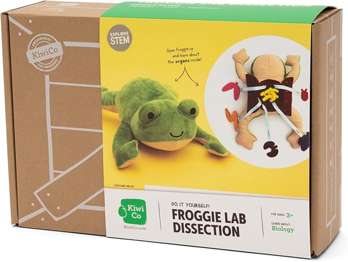 KiwiCo Froggie Lab Dissection Plush Toy - Anatomy Learning Toy for Ages 3 and Up
