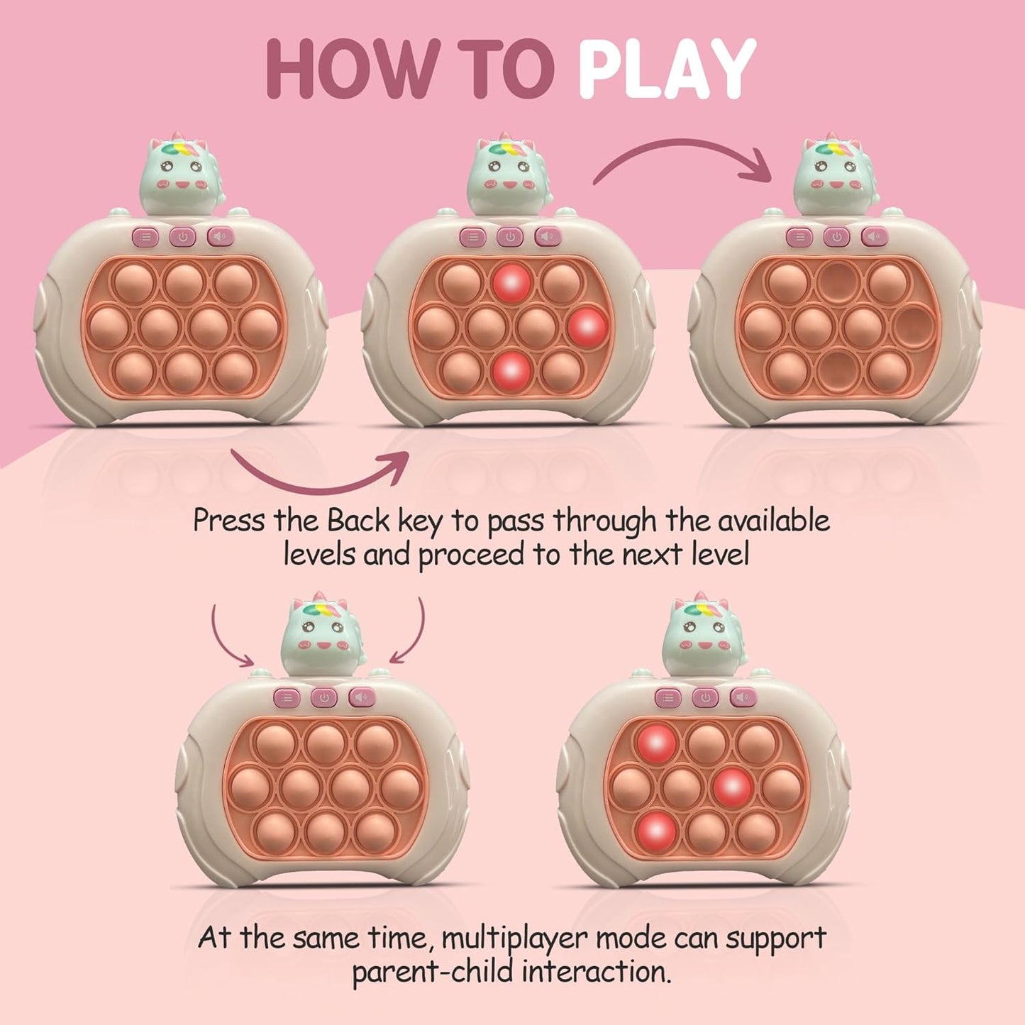 CJ Toys® Fast Push Game, Quick Push Pop Game It Fidget Toy Pro - Stress Relief & Focus Booster , Quick Game, Popit , Popit Game Controller