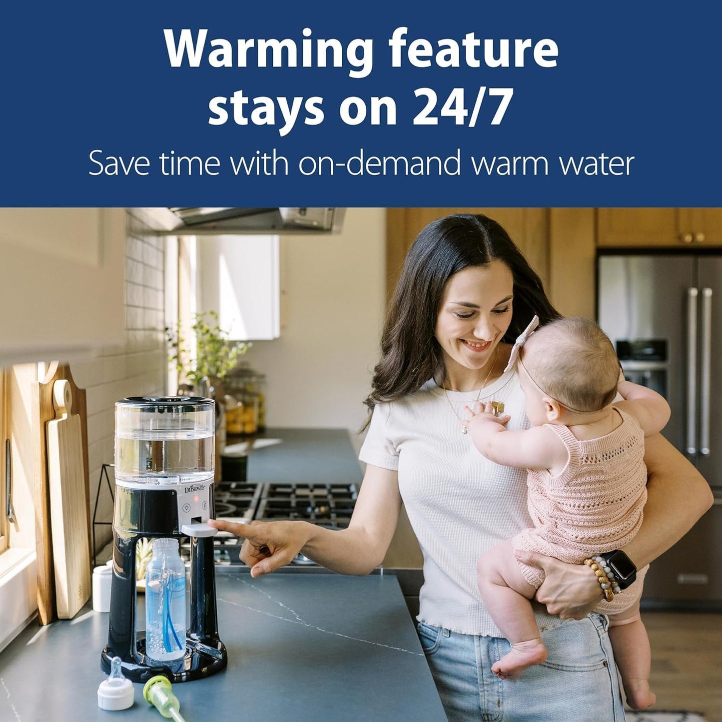 Dr. Brown's Insta-Prep Warm Water Dispenser with Baby Formula Mixing Pitcher, 32oz Orange