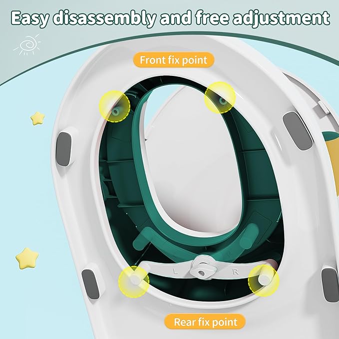 Potty Training Toilet Seat with Kids Step Stool Anti-Slip Toddler Potty Seat with Soft Cushion, Baby Potty Training Set Toddlers Toilet Seat for Boys and Girls (Green)