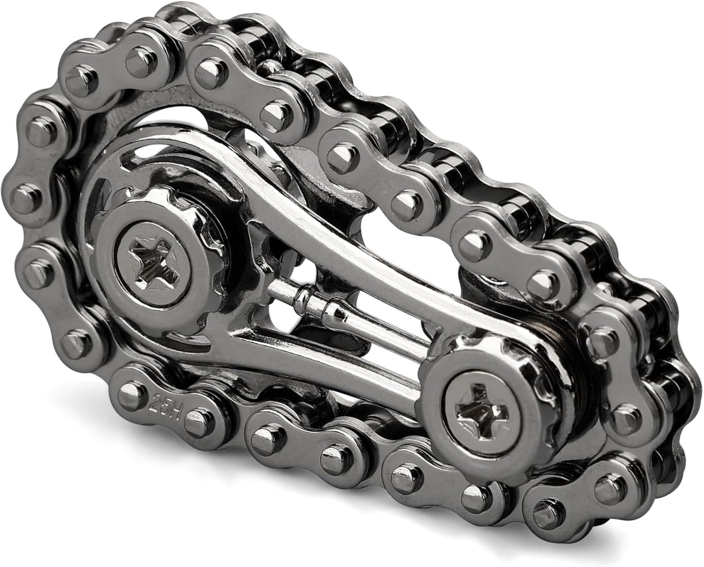 Cool Sprockets Fidget Bike Chain Hand Roller for Anxiety Relief, Assemble Fidget Spinner Ring Toy for Gift, Metal Fingertip Spinning Sensory Toy for Adult Kid 4-8 8-12