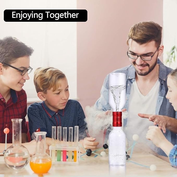 Tornado Maker, Weather Toys, Ultra-Light Aluminum Connecting Tube, Including 2 Empty Bottles, Watertight Tornado Toy, Suitable for Kids' Science Experiments (Silvery)