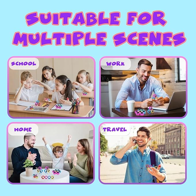 Cevioce 12 PCS Magnetic Ring Fidget Toys Set,ADHD Anxiety Magnetic Finger Spinner Pack for Teens Adults and Kids,Coolest Magnet Stress Relief Toy Birthdays Gifts for 8+ Year Old Boys Girls Present