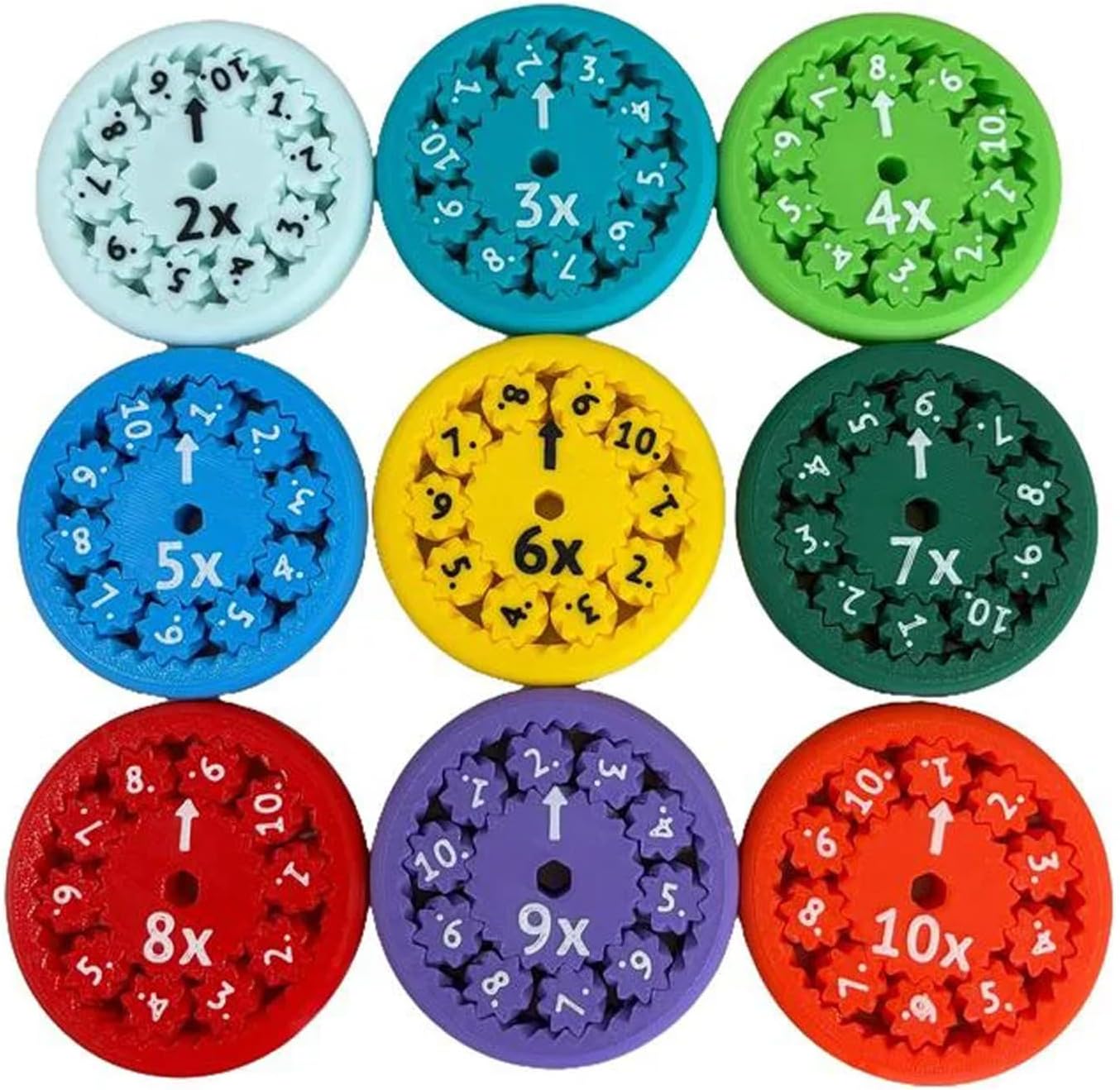Math Fidget Spinner,Educational Math Fact Fidget Spinners,Math Fact Fidget Spinners,Math Multiplication Fidget Spinner, Math Fidget Toy Add,Subtract,Multiply and Divide (Multiply & Divide 9pcs)