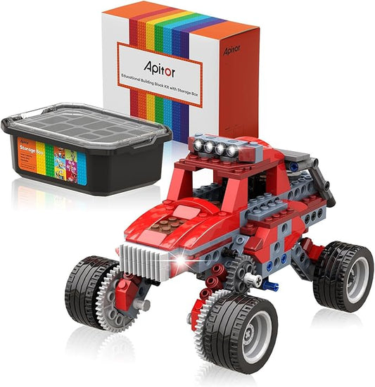 Robot B STEM Kits - Includes Large Storage Organizer, 8 in 1 Electric Monster Truck Building Toys for Kids 6-8 8-10, Educational Construction Science Kit for Boys 6-12 Christmas Birthday Gift