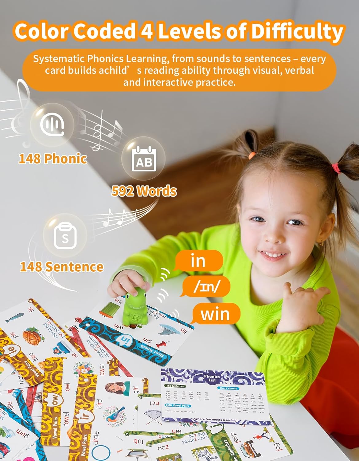 Interactive Dinosaur Talking Pen for Kids – Montessori Reading Toy with Phonics Flash Cards for Toddlers Ages 1-6, Speech Therapy & Autism Sensory Gift