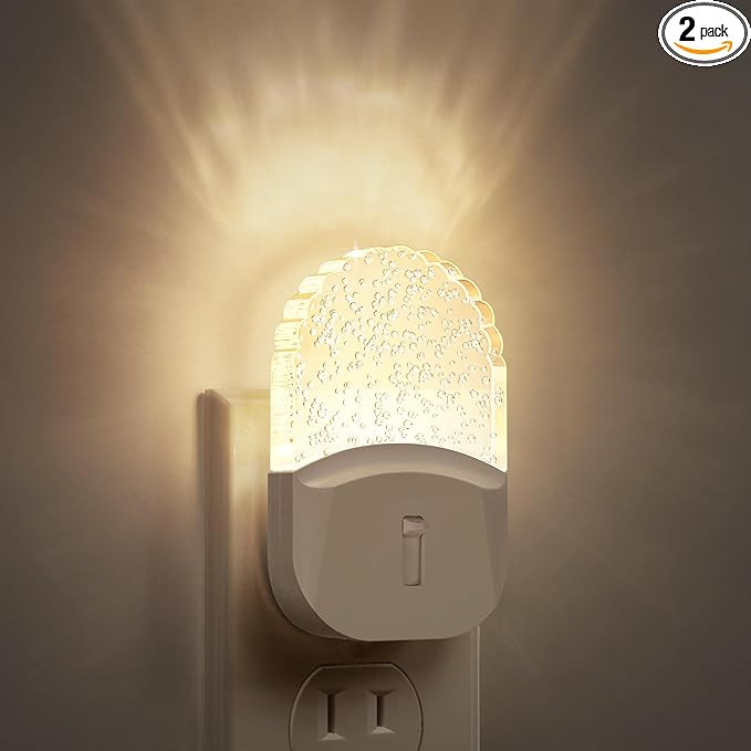 DORESshop LED Night Light, Baby Night Lights [2 Pack], Plug in Night Light with Auto Dusk to Dawn Sensor, Adjustable Brightness NightLight for Kids, Bathroom, Bedroom, Nursery Room, Soft White 3000k