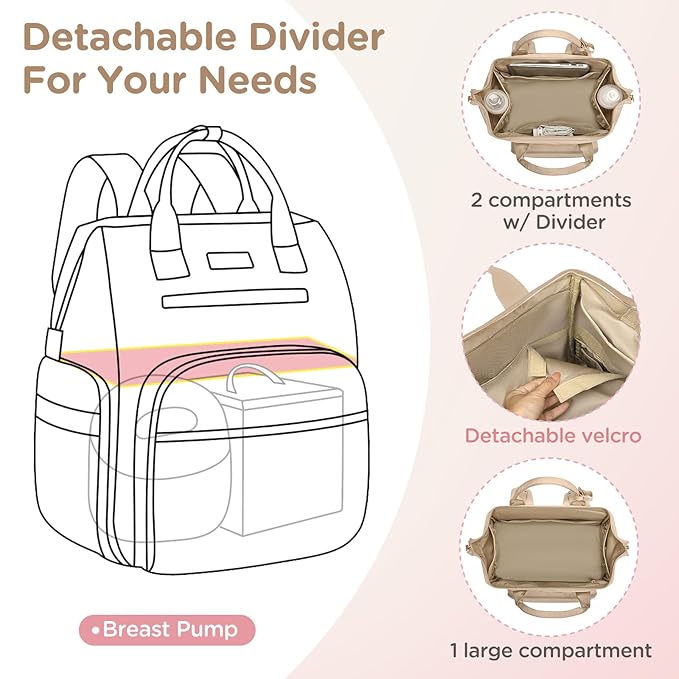 Breast Pump Bag for Spectra S1 S2 Medela, Convertible Large Diaper Bag Backpack for Working Moms with 14 inch Laptop Sleeve & Cooler Storage, 31L