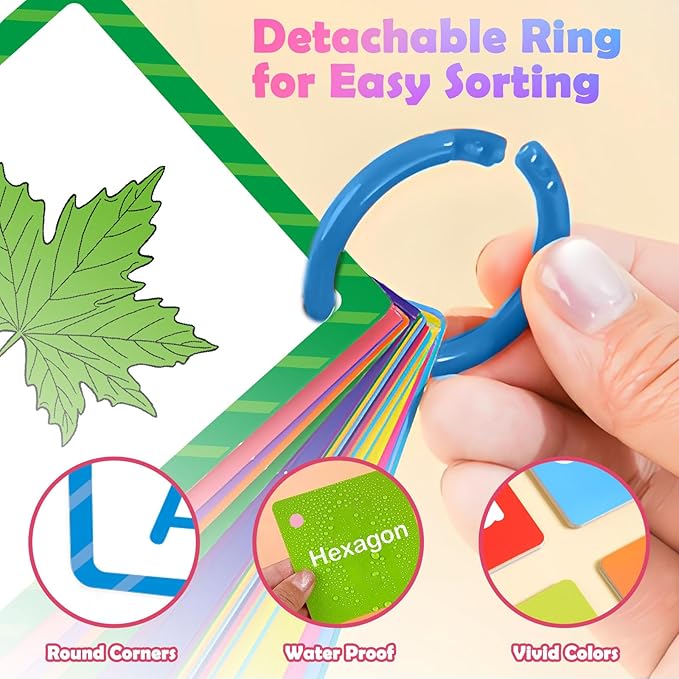 Toddler Learning Flash Cards, 60 PCS Double Sides Flashcards for Alphabets, Numbers, Colors, Shapes, Sight Words, Baby Cognitive Flashcards for Kids, Preschool Kindergarten Learning Activities