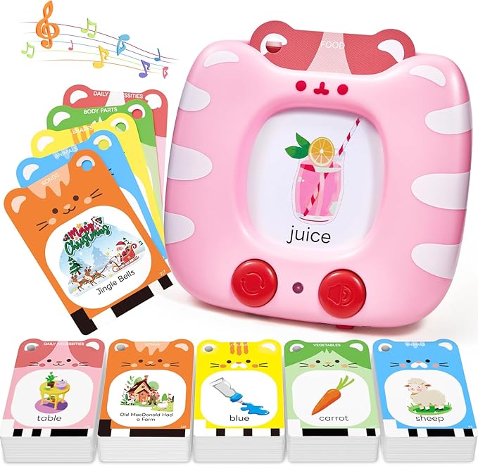 JoyCat Talking Flash Cards for Toddlers 3-5, 314 Words with Durable Thick Cards & Clear Audio, Easy to Slide in and Out, Speech Therapy Toys, Birthday Gifts for Boys Girls
