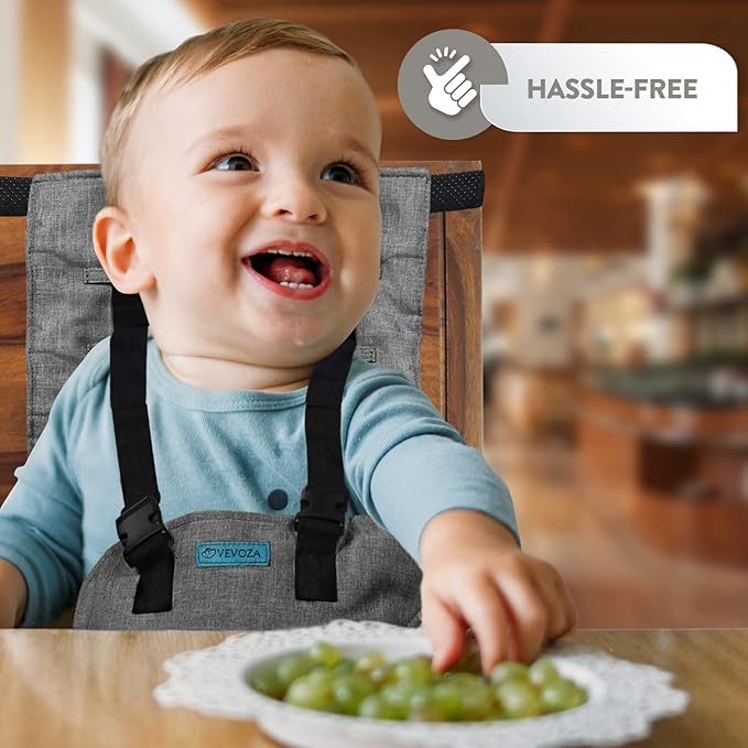 Baby Portable High Chair for Travel | Essential Travel Highchair | Baby Chair Harness