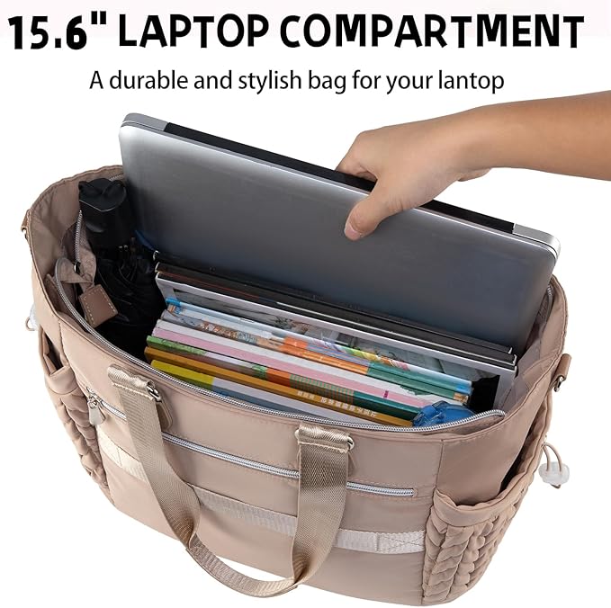Diaper Bag Tote, Large Tote Baby Diaper Bag with 15.6" Laptop Compartment and Insulated Pockets, Crossbody Hospital Bags