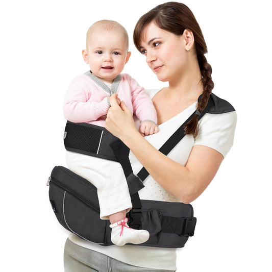 Baby Hip Seat Carrier, Ergonomic Waist Stool for Child Infant with Adjustable Strap Pocket Soft Base, Baby Hip Carrier for Newborns & Toddlers