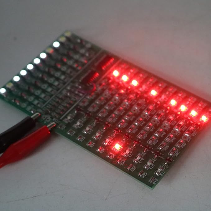 Soldering Practice Kit DIY Two-sided SMT 3-row White Red LED SMD Circuit Kit Learn Soldering Kit For Beginners