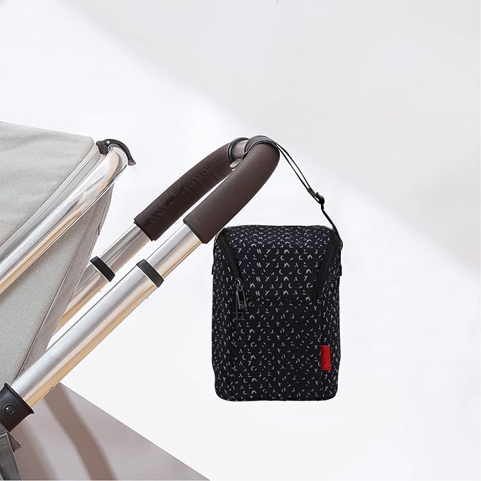 Insulated Baby Bottle Bag, Baby Bottle Holder Extra Storage, and, Easy to Carry, Travel Accessory, Keeps Bottles Warm or Cooler (Dark Blue)