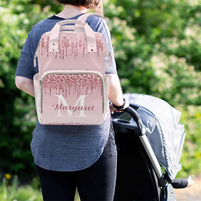 D-Story Custom Name Backpack For Mom Custom Backpack With Name Nappy Backpack Birthday Gift Casual Daypack Baby Diaper Bag Customized