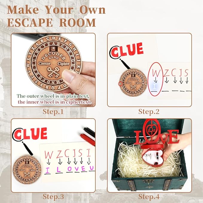 VIGIamy Fidget Toys Adults Brain Teaser Puzzles Fidget Spinners Metal Anxiety Stress Relief Toy Mind Puzzles Escape Room Game ADHD Autism Fidget Sensory Toys Office Desk Toy (Copper)