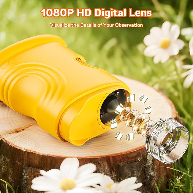 1000X Handheld Digital Microscope for Kids with 2.0" IPS Screen, Portable STEM Science Lab Toy, Rechargeable Pocket Microscope Educational Gift for Boys & Girls Age 4-6 8-12, Orange