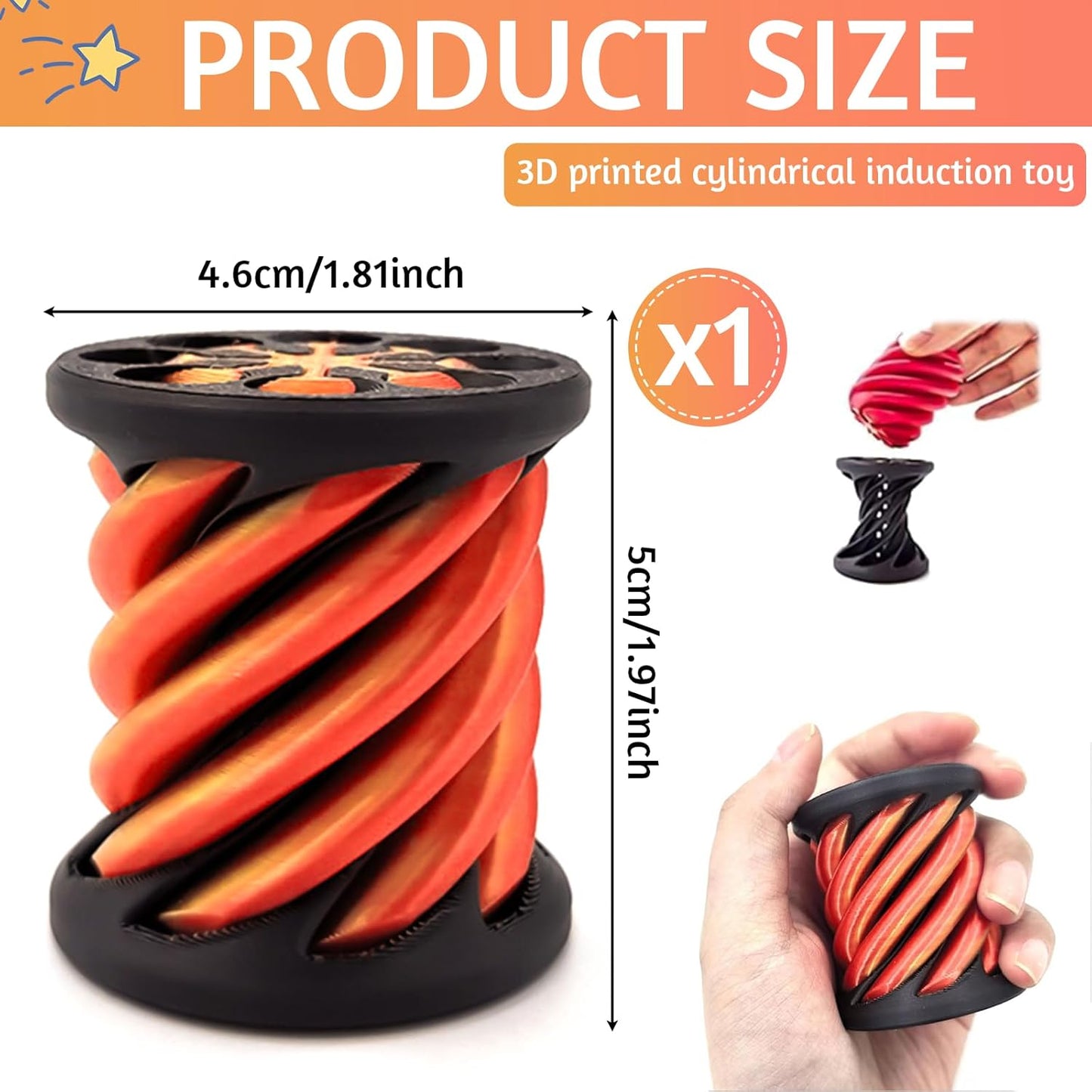 Impossible Pyramid Passthrough Sculpture, 3D Printed Spiral Cone Toys, Spiral Cone Fidget Toy, Anxiety Relief Toy, Pass Through Pyramid Fidget Toy, Mini Vortex Thread Illusion for Adult Children