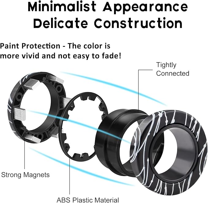 Cevioce 6 PCS Magnetic Rings Fidget Toys Set for Teens,ADHD Anxiety Magnetic Finger Spinner for Adults and Kids,Coolest Magnet Stress Relief Toy Birthdays Gifts for 8 9 10 11 12+ Year Old Boys Girls