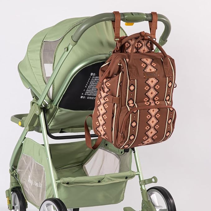 Montana West Wrangler Callie Diaper Bag Backpack with Stroller Straps Multifunction Baby Travel Bag WG2204-9110CM
