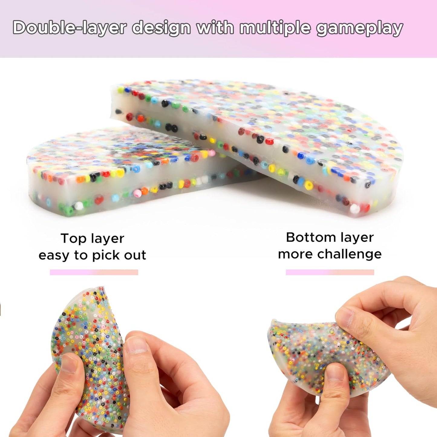 Large Skin Picky Pad Fidget Toys for Adults Anxiety (10CM), Anti Sking Picking Pad Trichotillomania Fidget Toys (Round Colorful X1)