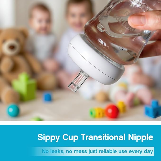 Sippy Straw Nipple for Philips Avent Natural Baby Bottle,My Grippy Spout Sippy Cup and Natural Trainer Sippy Cup,Leak-Proof Replacement Silicone Bottle Nipple BPA-Free, 8m+, 2 Count