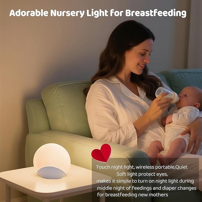 IYT Night Light for Baby,Kids Egg Light Stepless Dimming Touch Night Lamp,7 Colors Dimmable Eye Friendly Silicone Touch Lamp for Breast Feeding,Toddler Kids Bedroom Light,30 Min Hour Timer,BPA Free