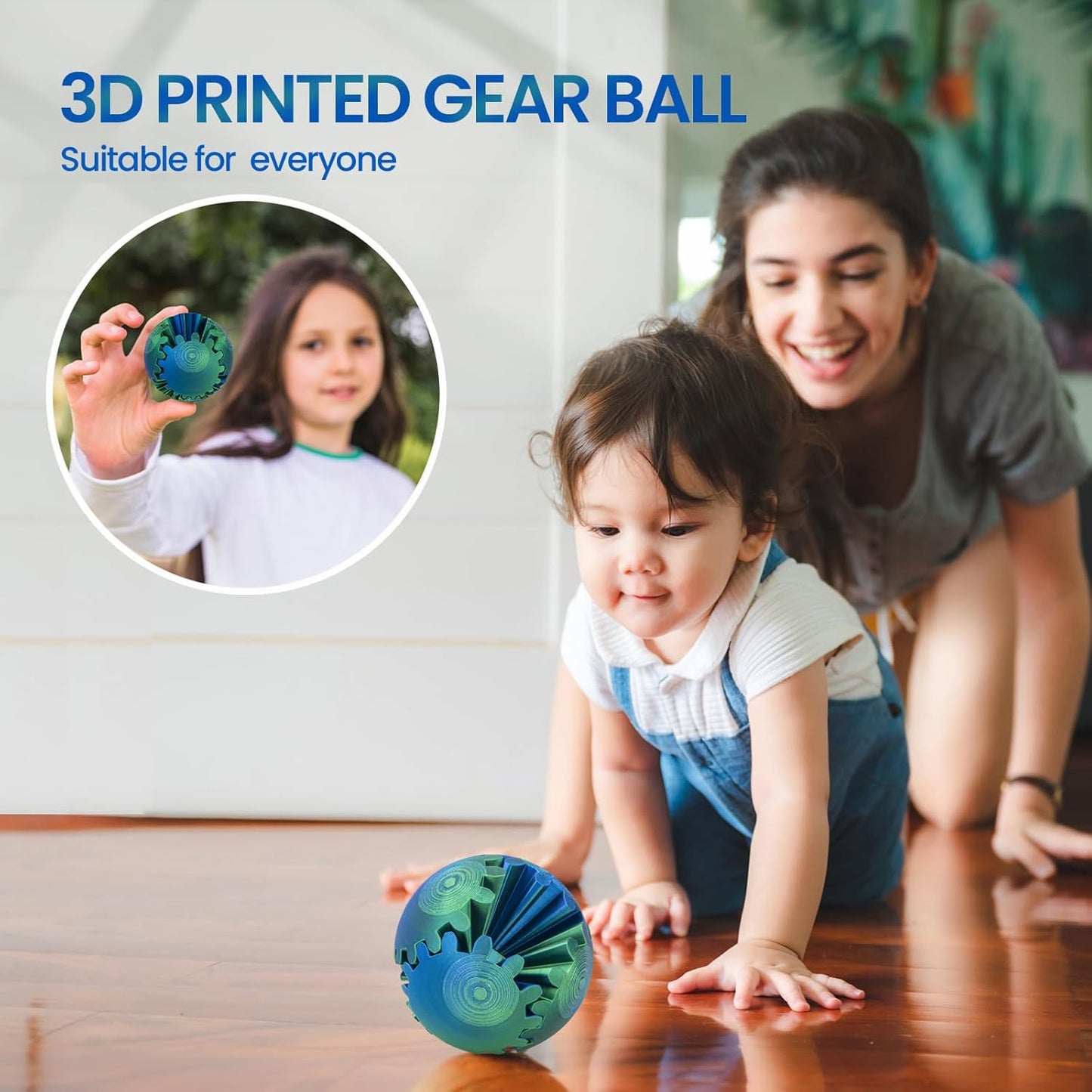Gear Ball - 3D Printed Gear Ball Spin Ball Gear Sphere, The Steampunk Whirling Wonder Fidget Toy, Multi-Functional Gear Ball Cube Fidget Toy, Perfect for Stress and Anxiety Relaxin Desk Toy