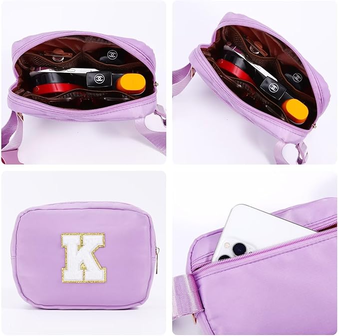 YOOLIFE Graduation Gifts for Girls Teen Girls - Initial Crossbody Bag for Girls Teens Belt Bag Fanny Pack, Personalized Preppy Stuff Dance Gifts for Teen Girls Kids, Birthday Gifts for Girls
