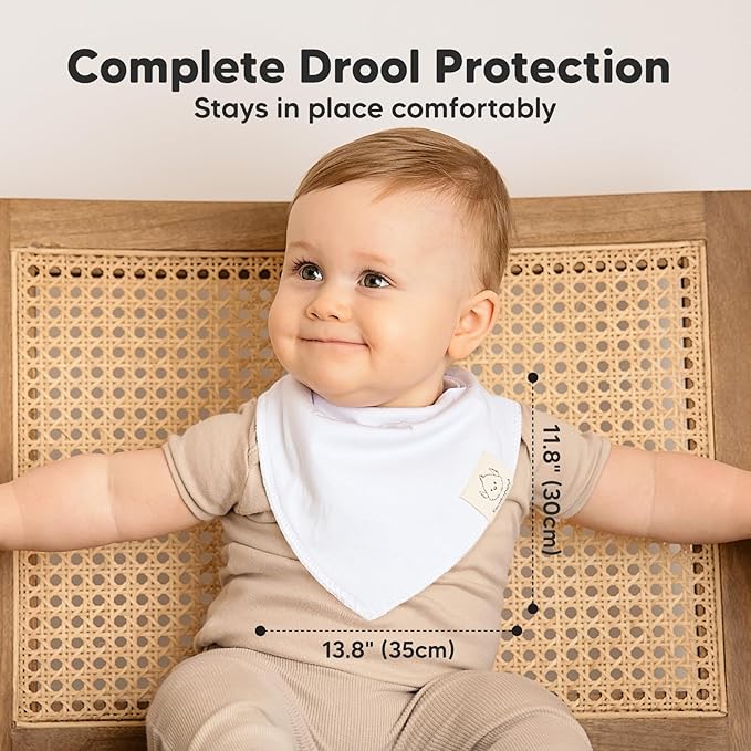 KeaBabies 10-Pack Organic Baby Bandana Bibs for Girls - Super Absorbent Triangle Baby Bibs for Drooling and Teething Infant, 100% Cotton Extra Soft for Newborn, Infant 0-36 Months (Brave)