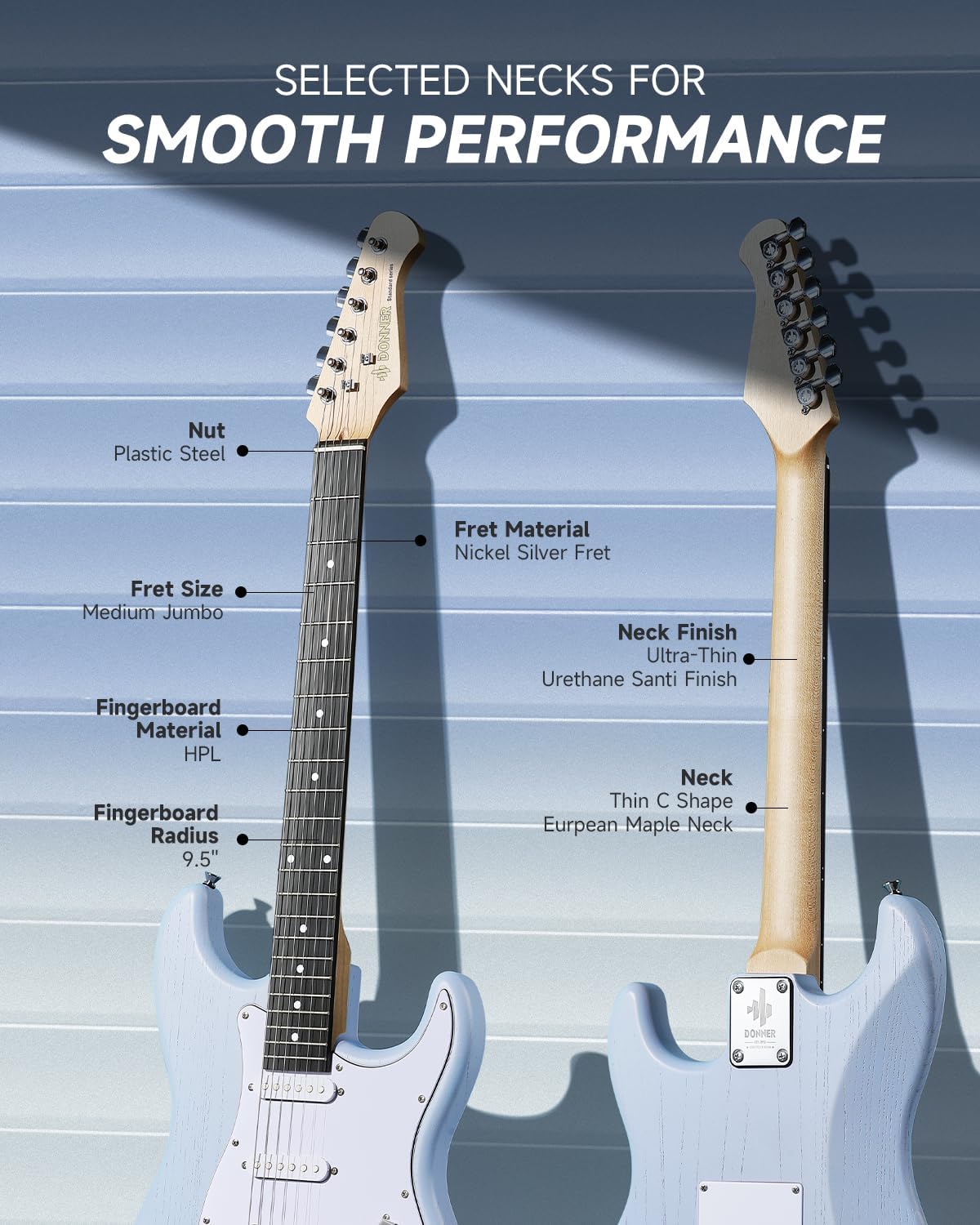 DONNER DST-80 Electric Guitar 39” Beginner Electric Guitar Kit with Amp, Classic SSS Pickup Complete with Gig Bag, Tuner, Capo, Strap, Picks, and Free Online Lessons