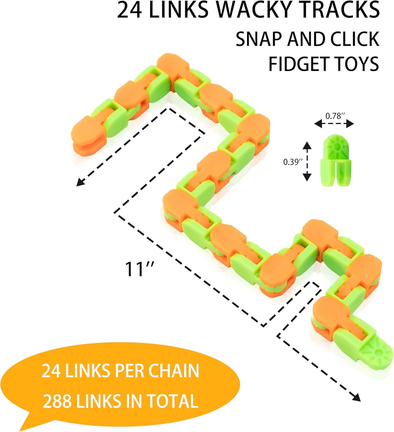 Ganowo 24 Pack Wacky Tracks - Snap Click Fidget Toys for Kids Adults
