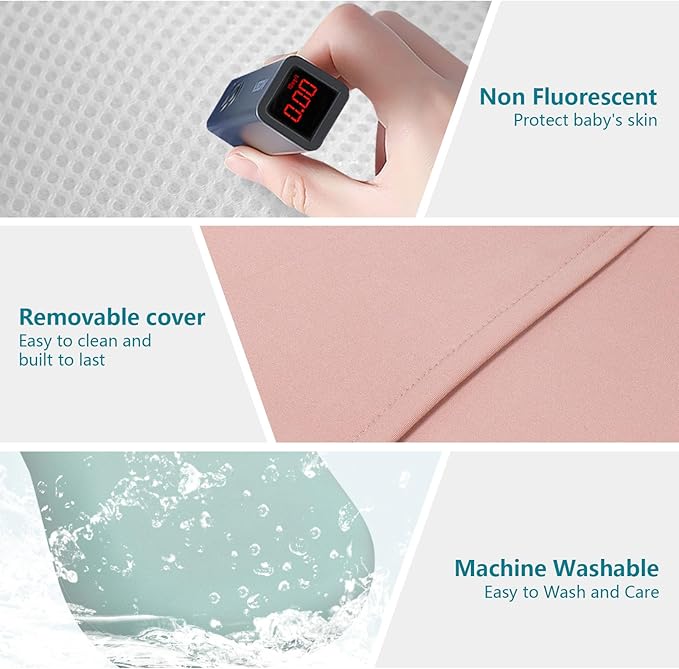 Baby Lounger for Newborn, Soft Organic Cotton Breathable Infant Lounger for for Home and Travel (Blue)