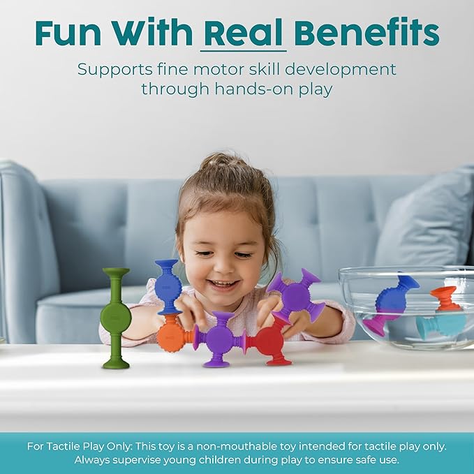 BUNMO Bath Toys Suction - Connect, Build, Create - Bath Toys - Hours of Fun & Creativity - Fine Motor Skills - Stimulating Sensory Toys - Non-Mouthable Toy 3+ - Color Changing 10 Pack