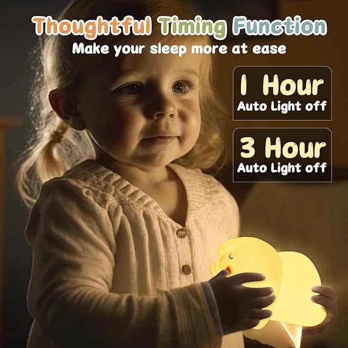 LOVERUIS Night Lights Squishy Light Bunny Colorful Night Light for Kids 1/3 Hours Timer Dimmable Rabbit Gift Kid Dog Cute Decor