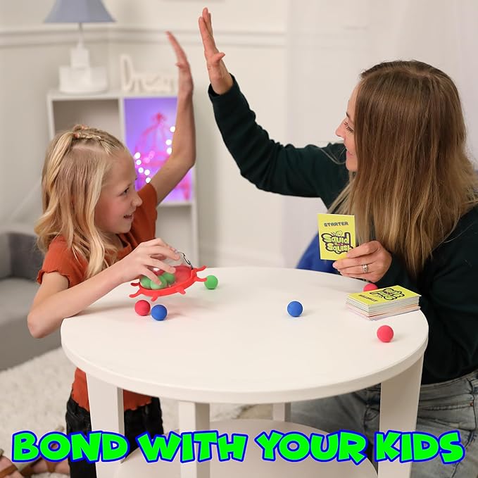 Funwares Colorful Squid Squish: Fast-Paced Floor Game for Kids, Interactive Learning, Hand-Eye Coordination, Counting and Color Game, Active Play, 2-4 Players, Ages 4-8