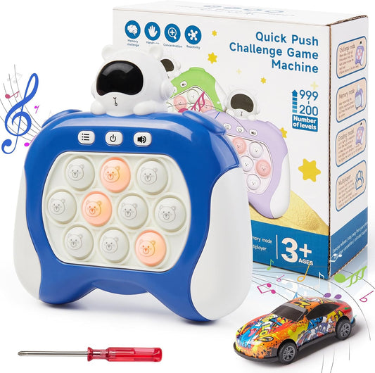 Quick Push Fidget Toy for Kids Adults, Fast Speed Pushing Game Console, Handheld Push Bubble Stress Relief Toy Astronauts