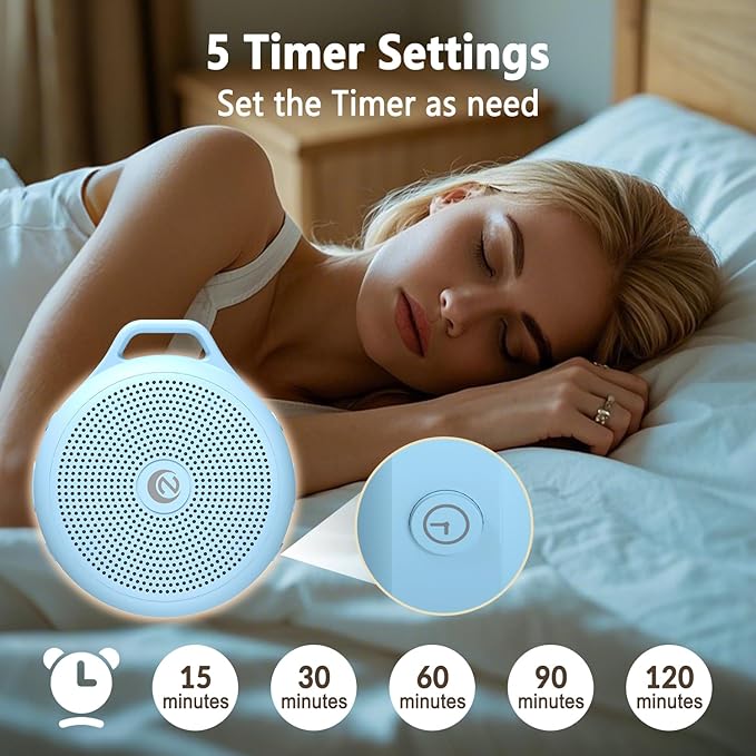 Portable White Noise Sleep Sound Machine for Home and Travel. Perfect for Your Sleeping Baby with a dimmable Night Light and Long Battery Life. Baby Essential Adult/Child Lock Feature.