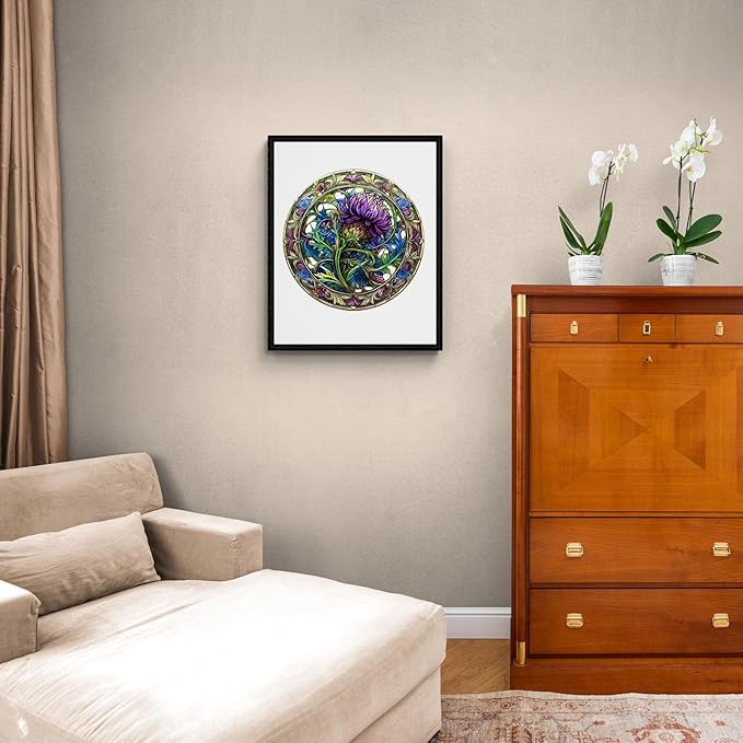 KAAYEE Wooden Jigsaw Puzzles-Scotch Thistle Wooden Puzzle Adult 450 PCS Unique Shape Wood Puzzle Adult,3D Visual Effect Puzzle for Adults,Family Puzzles Aduls (XL-17.3 * 17.3in)