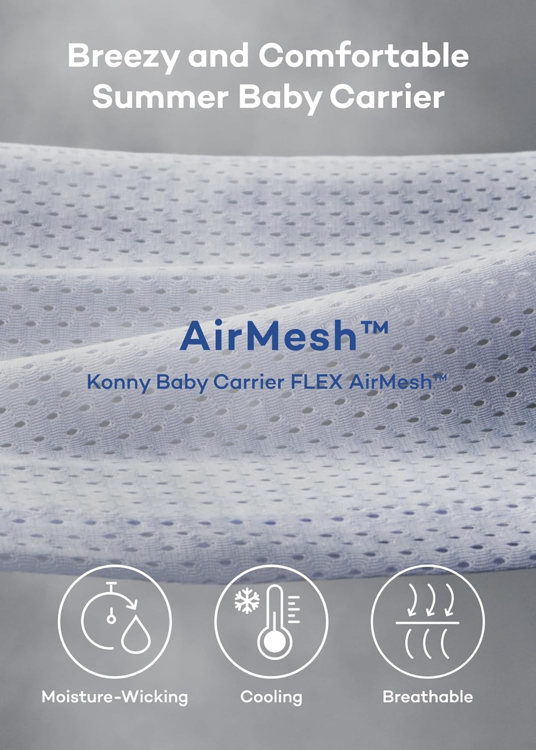 Konny Baby Carrier Flex AirMesh with Head Support- Adjustable, Easy to Wear Baby Wrap Sling, Perfect for Newborn Babies Essentials up to 44 lbs (M-4XL) -Mocha