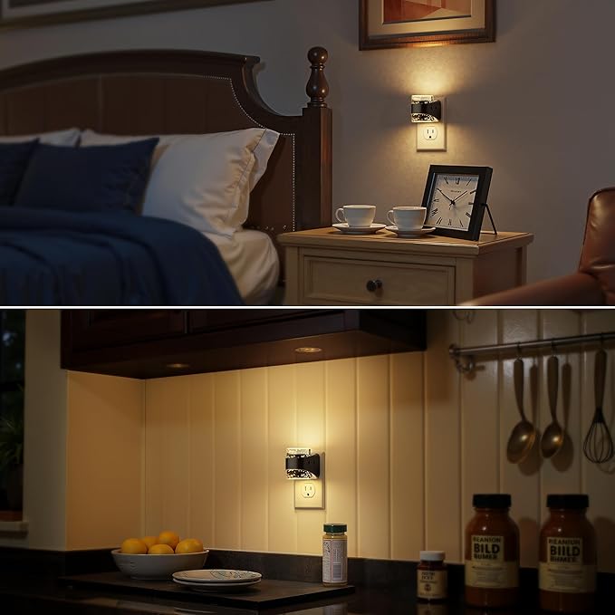 Briignite LED Night Light Plug into Wall, Dimmable Night Light with Bubble Design 3000K Warm & 5 Brightness Levels, Dusk to Dawn Sensor Nightlights for Kids Room, Nursery, Hallway, Bathroom, Bedroom