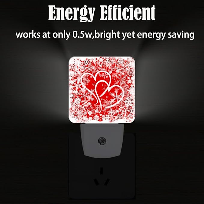 Red Sweet Hearts Night Light,Plug Into Wall with Dusk to Dawn Light Sensors, Warm Nightlights for Bedroom, Bathroom, Hallway, Kitchen, Gifts Ideal for Boys Girls Women Men