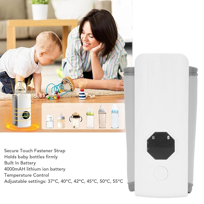 Portable Baby Warmer for Travel, Temperature Control Warmer, 360-Degree Wraparound Even Heating, Compact Design for Easy Baby Feeding On-The-Go, Essential Baby Travel Accessory