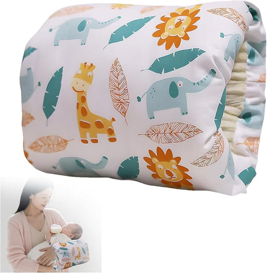Cozy Cradle Pillow, Cozy Cradle Arm Pillow, Baby Nursing Pillow Head Support Pillow for Breastfeeding Bottle Feeding (Deer Elephants)