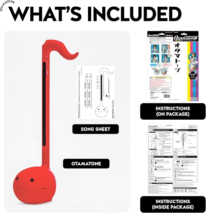 Otamatone Japanese Electronic Musical Instrument Portable Music Synthesizer from Japan by Maywa Denki Studio, Award Winning, Educational Fun Gift for Children, Teens & Adults - Red