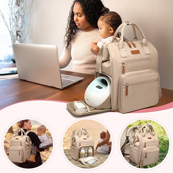 Breast Pump Bag for Spectra S1 S2 Medela, Convertible Large Diaper Bag Backpack for Working Moms with 14 inch Laptop Sleeve & Cooler Storage, 31L